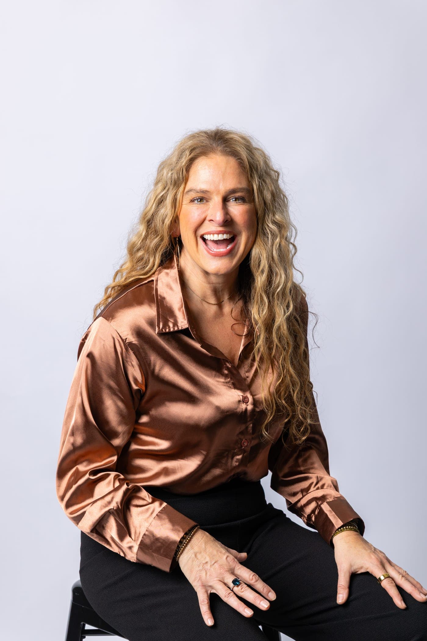 Dr Rebecca Chabot, seated studio portrait